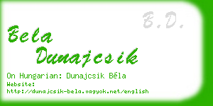bela dunajcsik business card